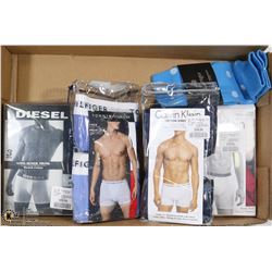 LARGE FLAT WITH NEW MENS CALVIN KLEIN, TOMMY