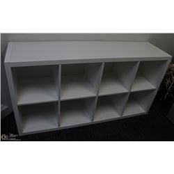 8 SECTION SHELVING UNIT, CAN BE USED VERTICALLY OR
