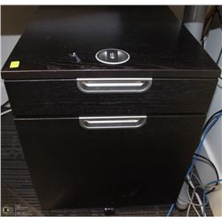 2 DRAWER BLACK & GREY ROLLING CABINET 18X24X22
