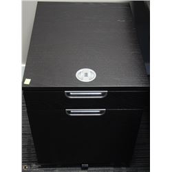 2 DRAWER BLACK & GREY ROLLING CABINET 18X24X22