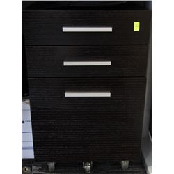 3 DRAWER BLACK ROLLING UNDER DESK CABINET
