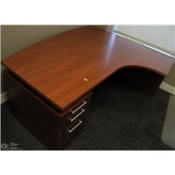 LEFT ANGLE DESK WITH 3 DRAWER UNDER DESK CABINET