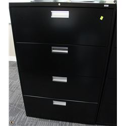 4 DRAWER BLACK LATERAL FILING CABINET 36X19X53