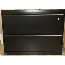 2 DRAWER BLACK LATERAL FILE CABINET 36X20X28