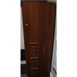STORAGE CABINET WITH TALL COAT SECTION, 5 DRAWERS,