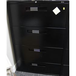 BLACK 4 DRAWER LATERAL FILE CABINET 36X18X54
