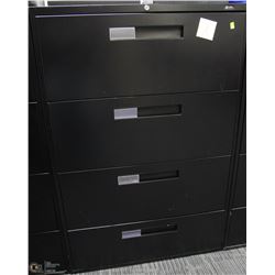 BLACK 4 DRAWER LATERAL FILE CABINET 36X18X54