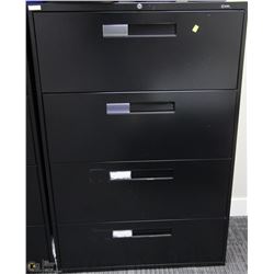 BLACK 4 DRAWER LATERAL FILE CABINET 36X18X54