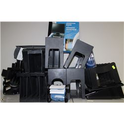LOT OF ASSORTED OFFICE STORAGE AND FILING ITEMS