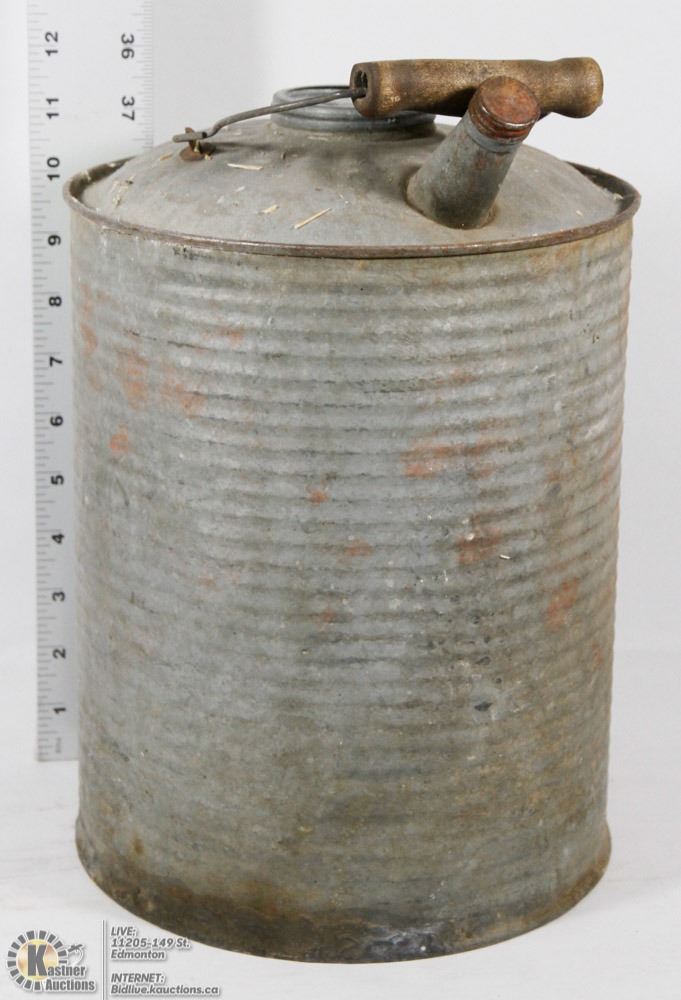 VINTAGE GALVANIZED PAIL WITH SPOUT