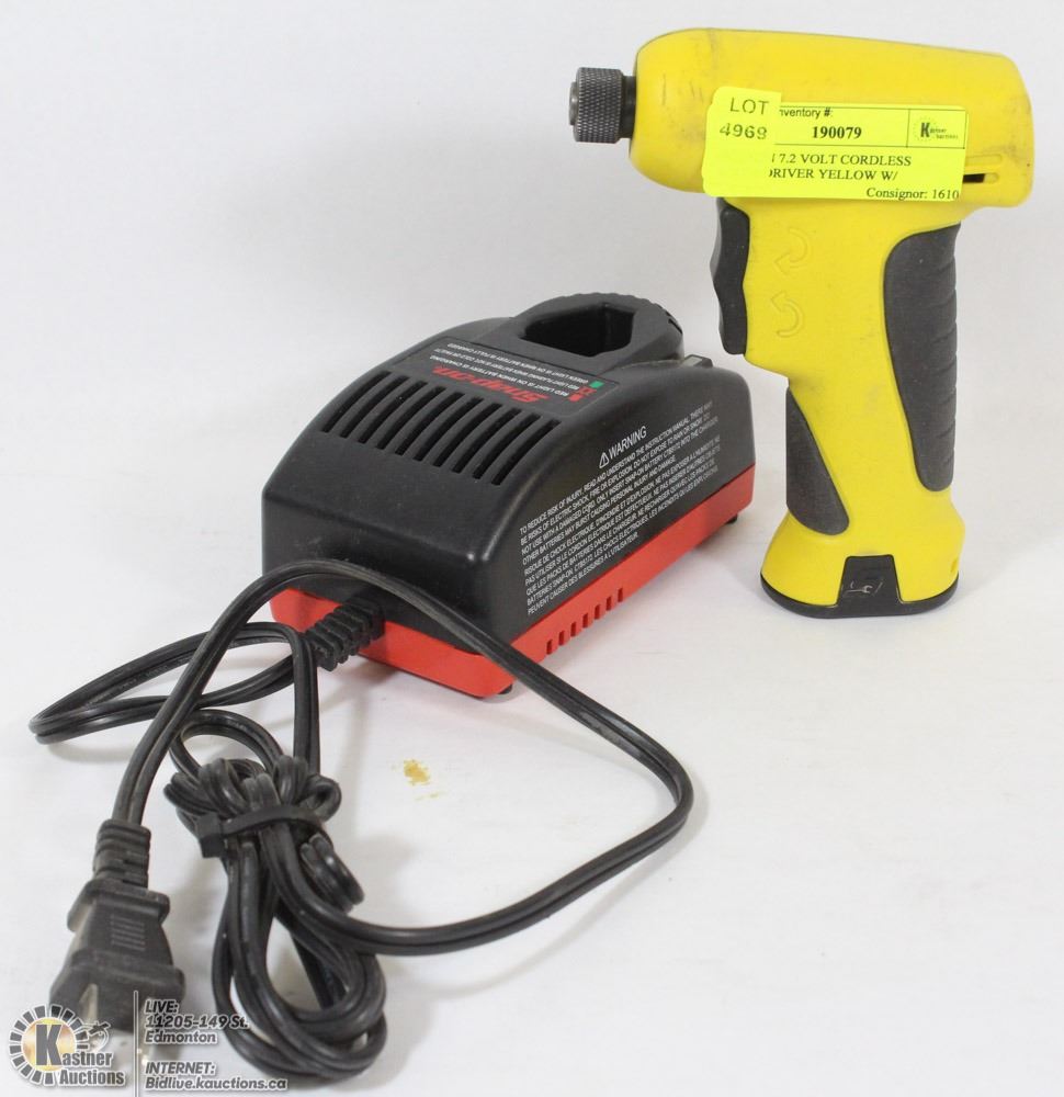 7.2 VOLT CORDLESS SCREWDRIVER YELLOW 