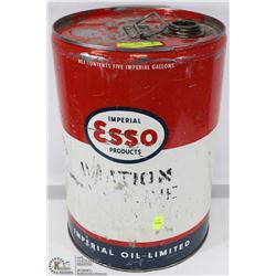LARGE 5 GALLON ESSO AVIATION GAS CAN