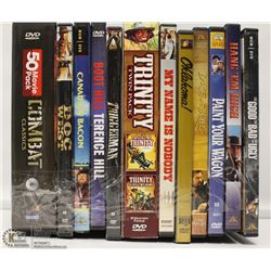 12 WESTERN AND 50 COMBAT CLASSICS DVD'S