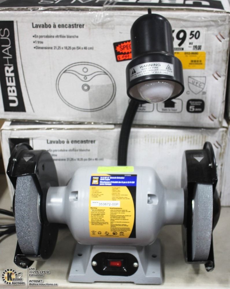 New Power Fist Hp 8 Bench Grinder With Light