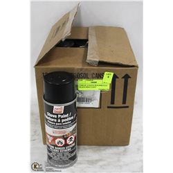 CASE OF 12 STOVE BUILDERS FLAT BLACK SPRAY PAINT
