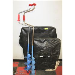 SINGLE MAN ICE FISHING HUT W/ 6" & 8" MANUAL  ICE