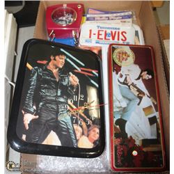 BOX W/ELVIS PRESLEY COLLECTIBLES INCL.
