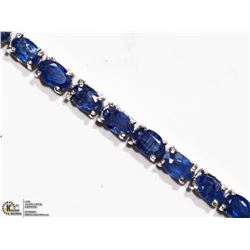 6) STERLING SILVER SAPPHIRE TENNIS BRACELET
