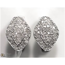 8) STERLING SILVER 118 DIAMOND EARRINGS