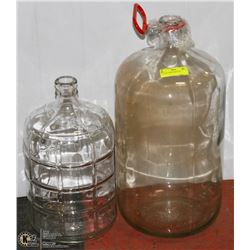2 GLASS CARBOY BOTTLES