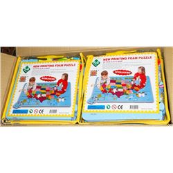 CASE OF 10 NEW 54PC PRINT MAP FOAM PUZZLES