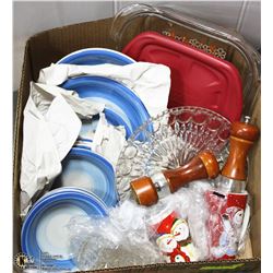 LARGE BOX W/12-PC PLATEWARE SET,