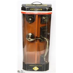 NEW GATE HOUSE SOLID BRASS ENTRANCE HANDLESET