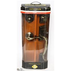 NEW GATE HOUSE SOLID BRASS ENTRANCE HANDLESET