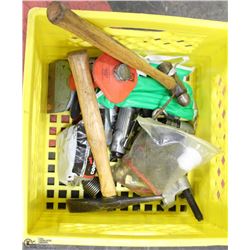 BIN OF AUTOBODY TOOLS - BOTH AIR & MANUAL