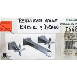KOHLER MEMOIRES WALL MOUNT BATH FAUCET POLISHED
