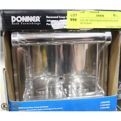 LOT OF 5 RECESSED SOAP HOLDERS WITH BAR