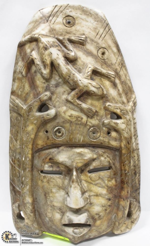 LARGE SOAPSTONE CARVED MASK 20 X 13