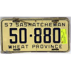 SET OF 1957 SASKATCHEWAN LICENSE PLATES