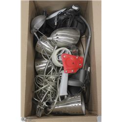 LOT OF DESK LAMPS INCLUDES STAINLESS