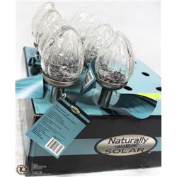 8 CRACKLE GLASS SOLAR LIGHTS