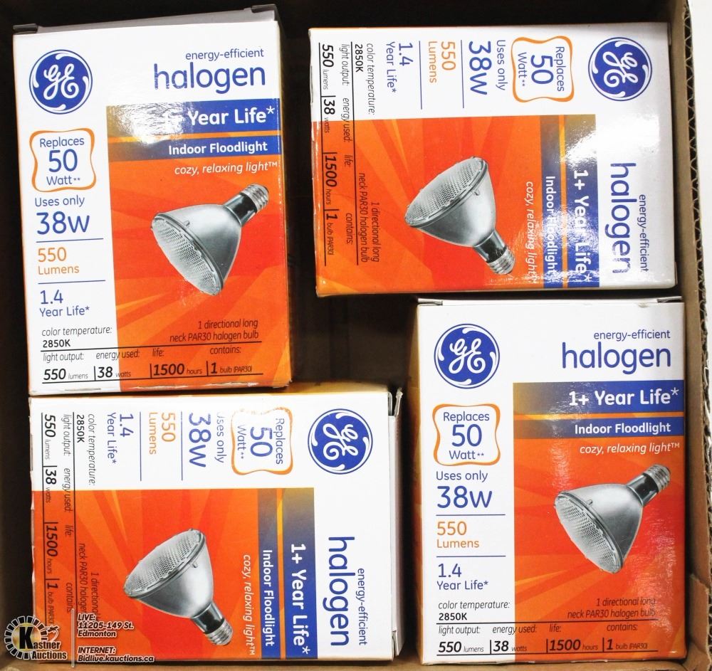 LOT OF 4 HALOGEN ENERGY EFFICIENT FLOOD LIGHTS