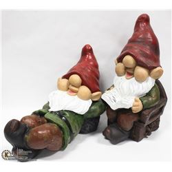 2 LARGE GARDEN GNOMES