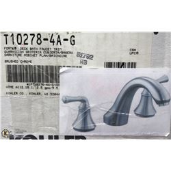 KOHLER FORTE DECK BATH FAUCET TRIM BRUSHED CHROME