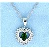 Image 1 : Tourmaline & White Topaz Pendant with Chain