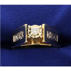 Diamond Ring with Sylish High Shoulders