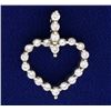 Image 1 : 1/2 ct Diamond Heart Pendant in 18k Gold