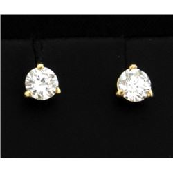 1/2 ct Diamond Stud Earrings in 14K Yellow Gold Martini Settings