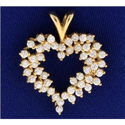 14K Gold Large Heart Pendant
