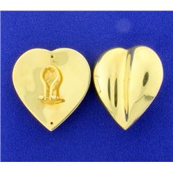 Italian Made Large Heart Earrings with French Backs