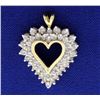 Image 1 : 1ct Total Weight Diamond Heart Pendant