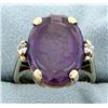 Image 1 : Amethyst Cameo and Diamond Signet Ring