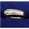 Image 2 : Men's Yellow and White Gold Two Tone Diamond Ring