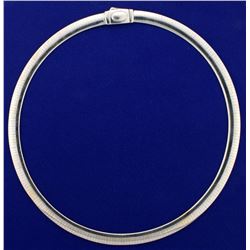 Yellow and White Gold Two Sided Omega Necklace