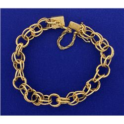 Interlocked Chain Charm Bracelet
