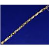 Image 1 : 7 Inch "X" Link Designer Bracelet in White and Yellow Gold